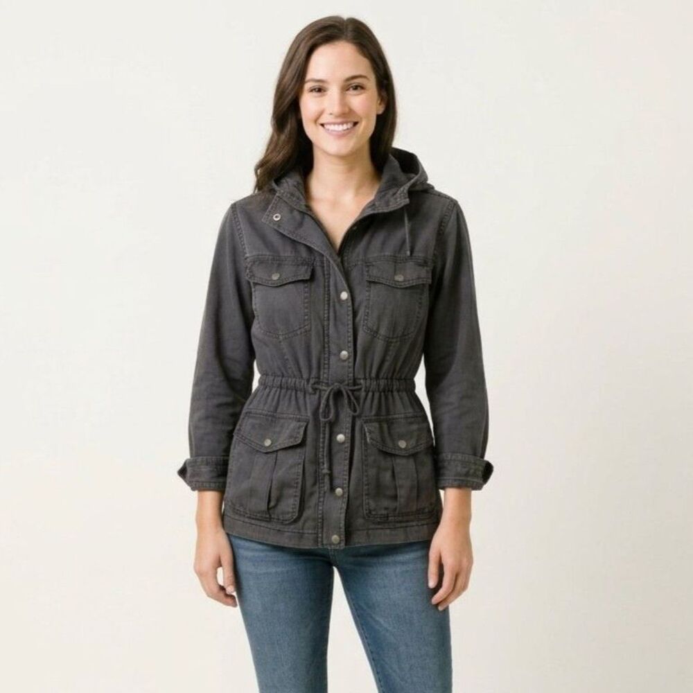 Aritzia Talula | Trooper Military Hooded Utility Jacket Faded Gray XS Grunge